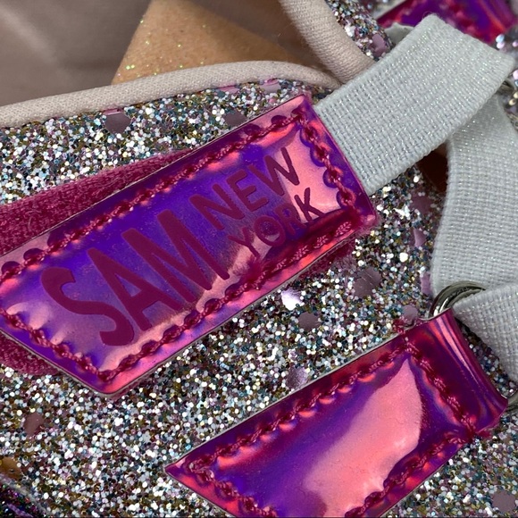 Sam Edelman Kids Girls Stacey Melody Pink Glitter Sneakers - Picture 3 of 12